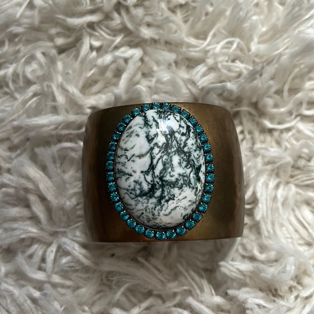 Liz Paiacios Copper Cuff with Gorgeous Blue Swarovski Crystals